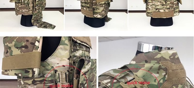 Factory Price Multicam Camouflage Army Tactical Quick Release Full Protect Large Size Nij Iiia IV Br3 Ballistic Br5 Bulletproof Vest for Military Swat Soldier